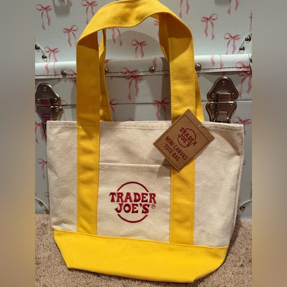 Trader Joe’s Mini Canvas Tote Bag NWT - Picture 1 of 4